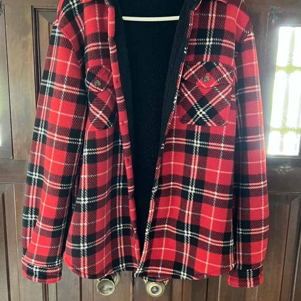 Red and Black Plaid Jacket